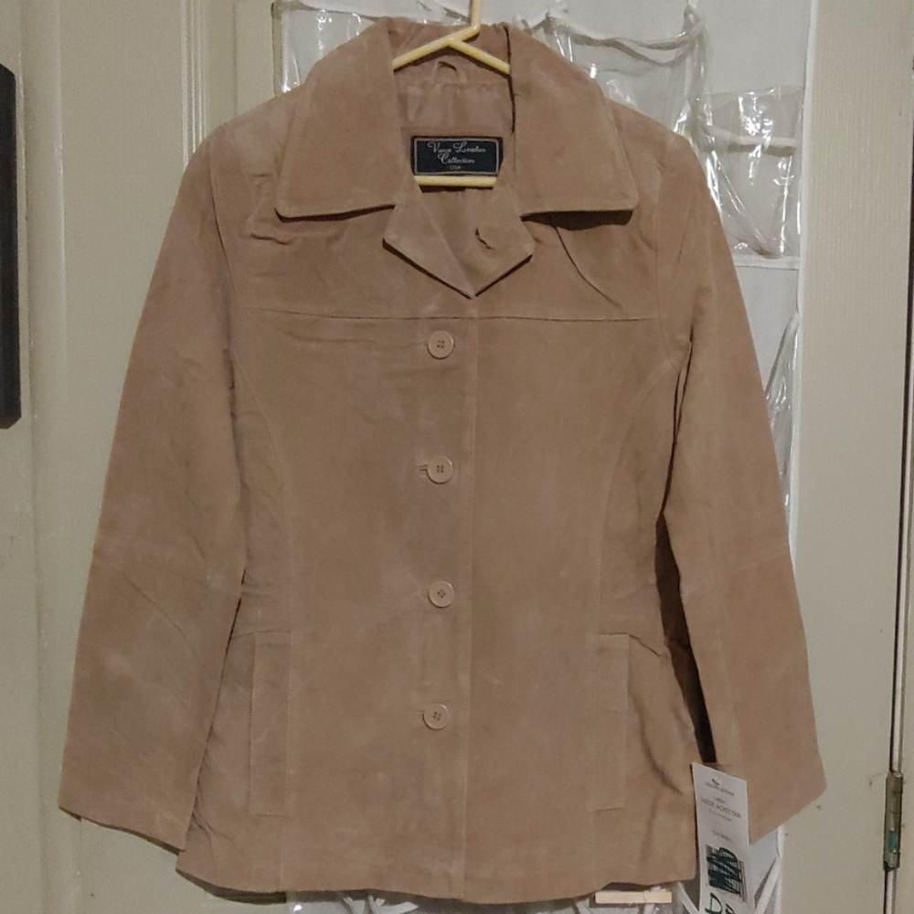 💚 Tan suede leather jacket